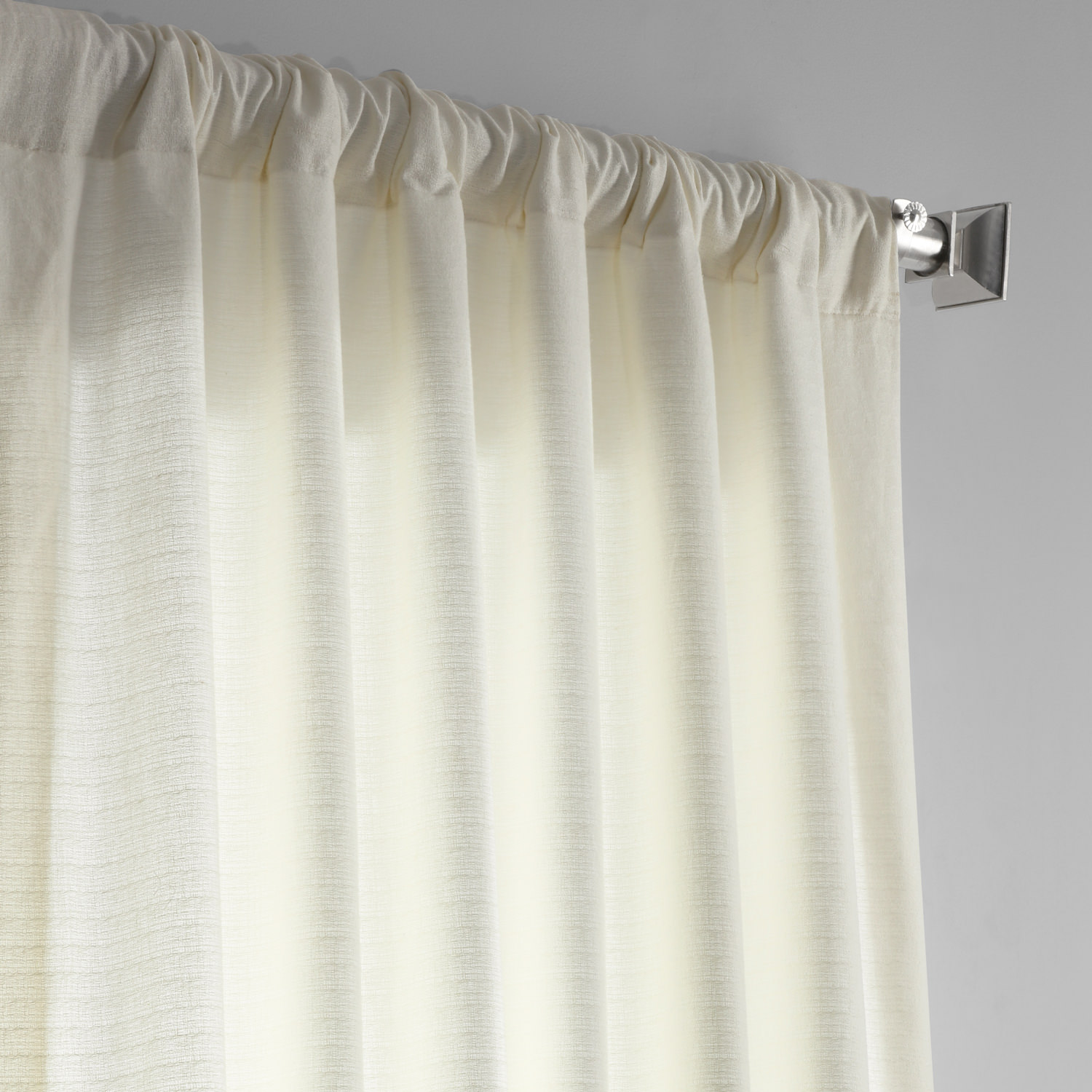 Off White Cotton Textured BarkWeave Curtain