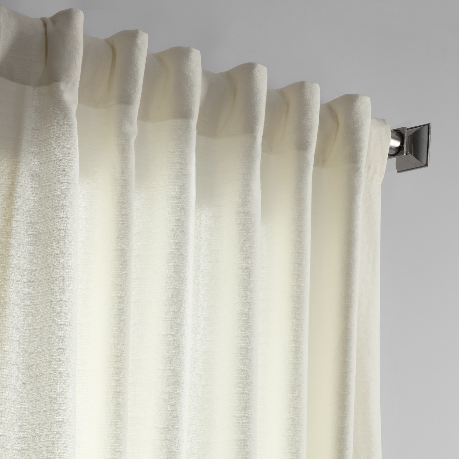 Off White Cotton Textured BarkWeave Curtain