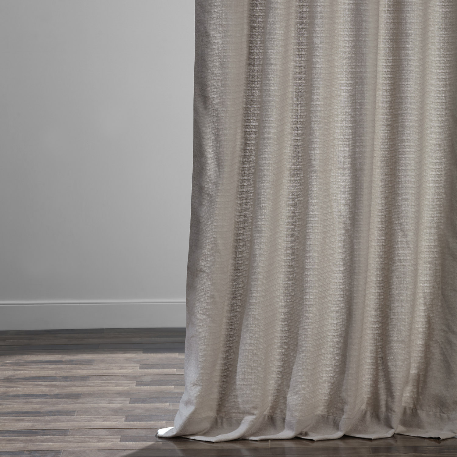 Fog Grey Cotton Textured BarkWeave Grommet Curtain