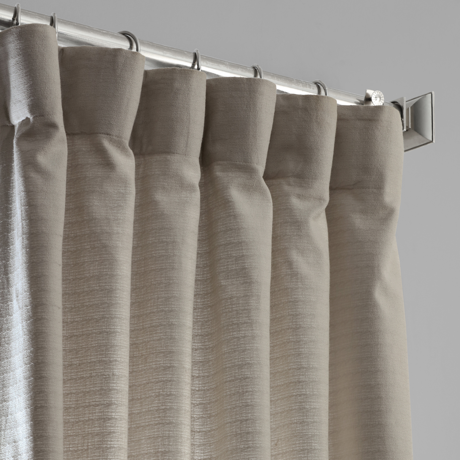 Fog Grey Cotton Textured BarkWeave Curtain