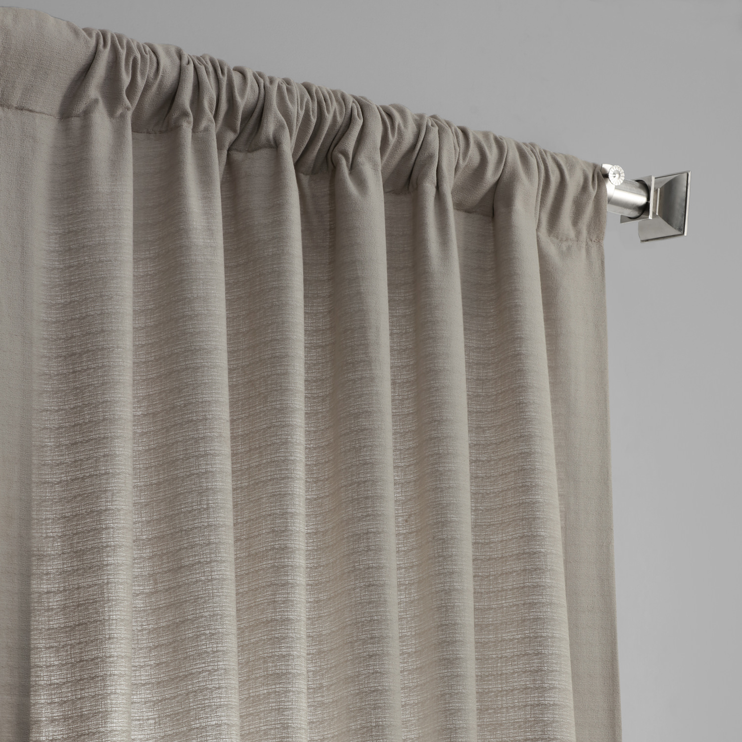 Fog Grey Cotton Textured BarkWeave Curtain