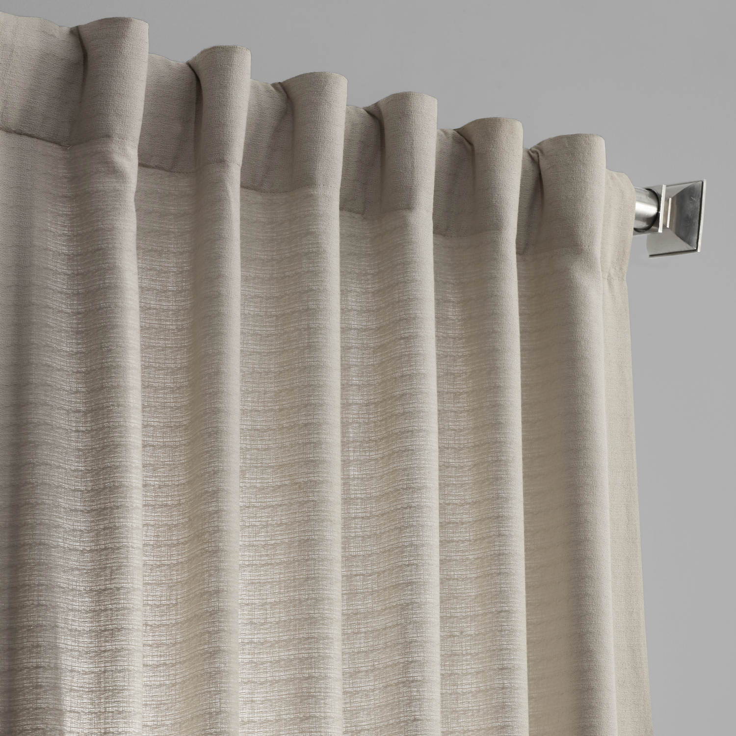 Fog Grey Cotton Textured BarkWeave Curtain