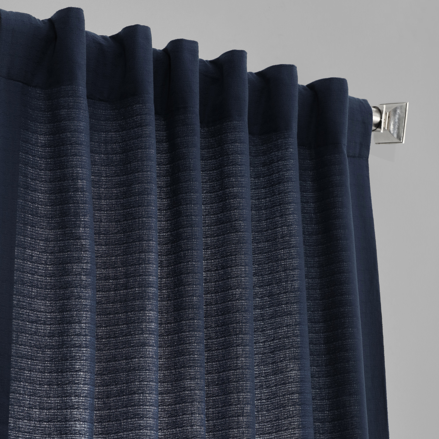 Elegant Navy Cotton Textured BarkWeave Curtain