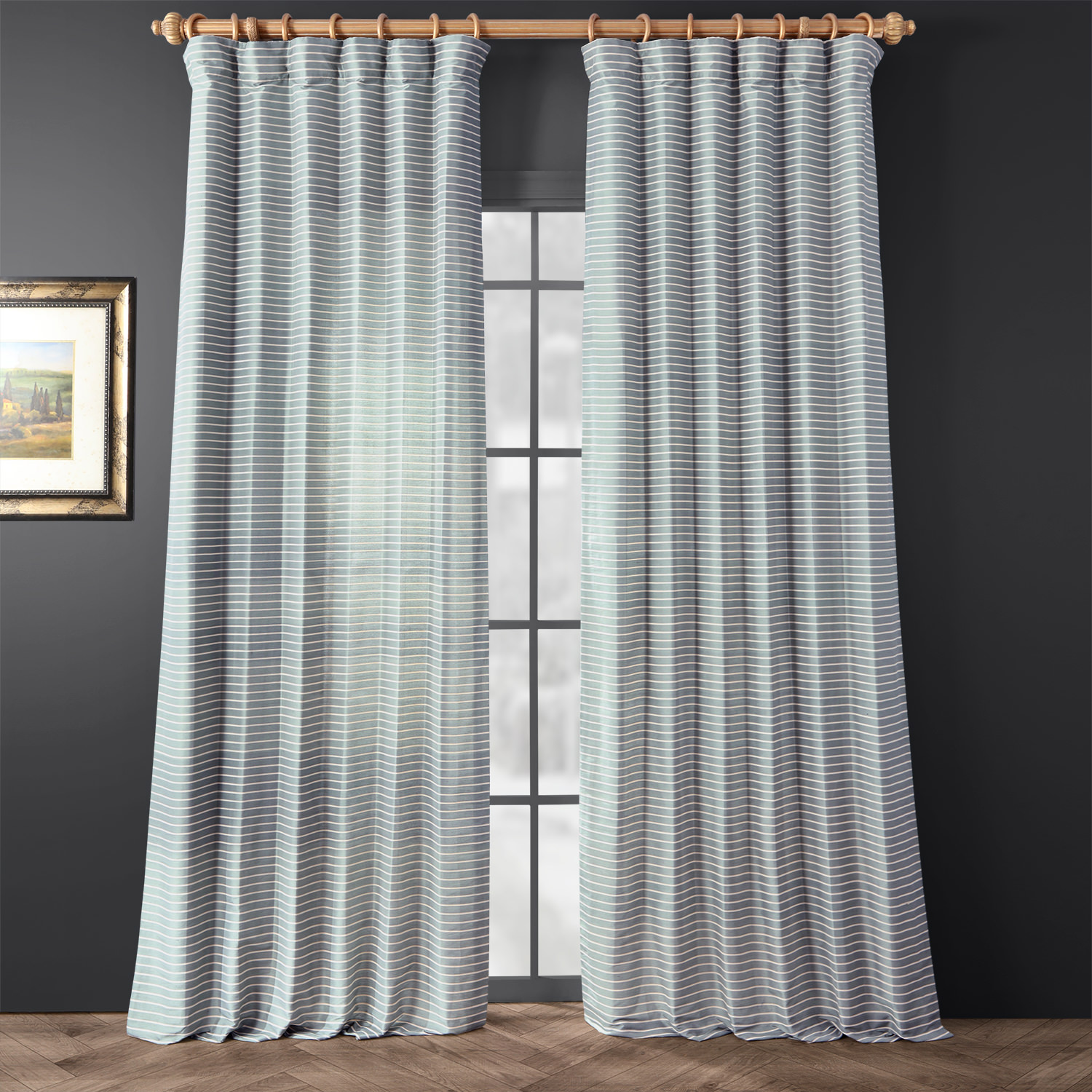 Weekend Blue Hand Weaved Cotton Curtain