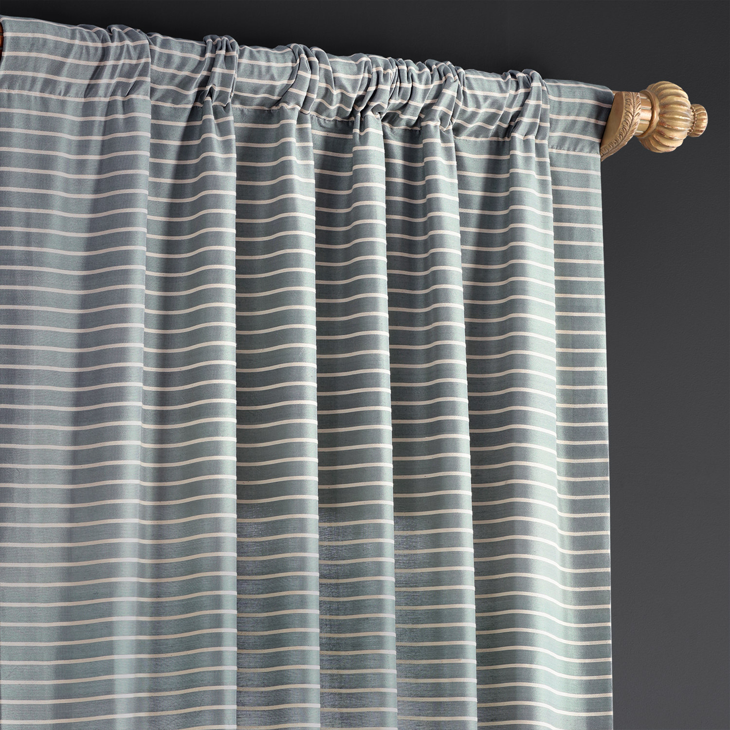 Weekend Blue Hand Weaved Cotton Curtain