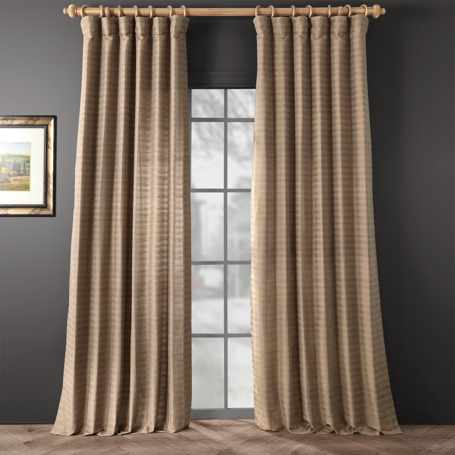 Chai Tea Taupe Hand Weaved Cotton Curtain