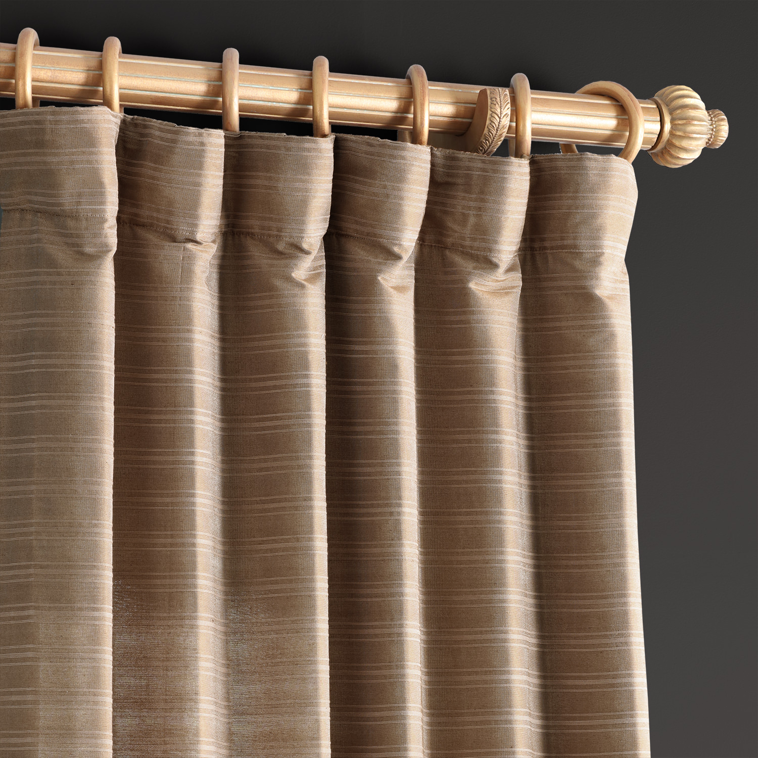 Chai Tea Taupe Hand Weaved Cotton Curtain