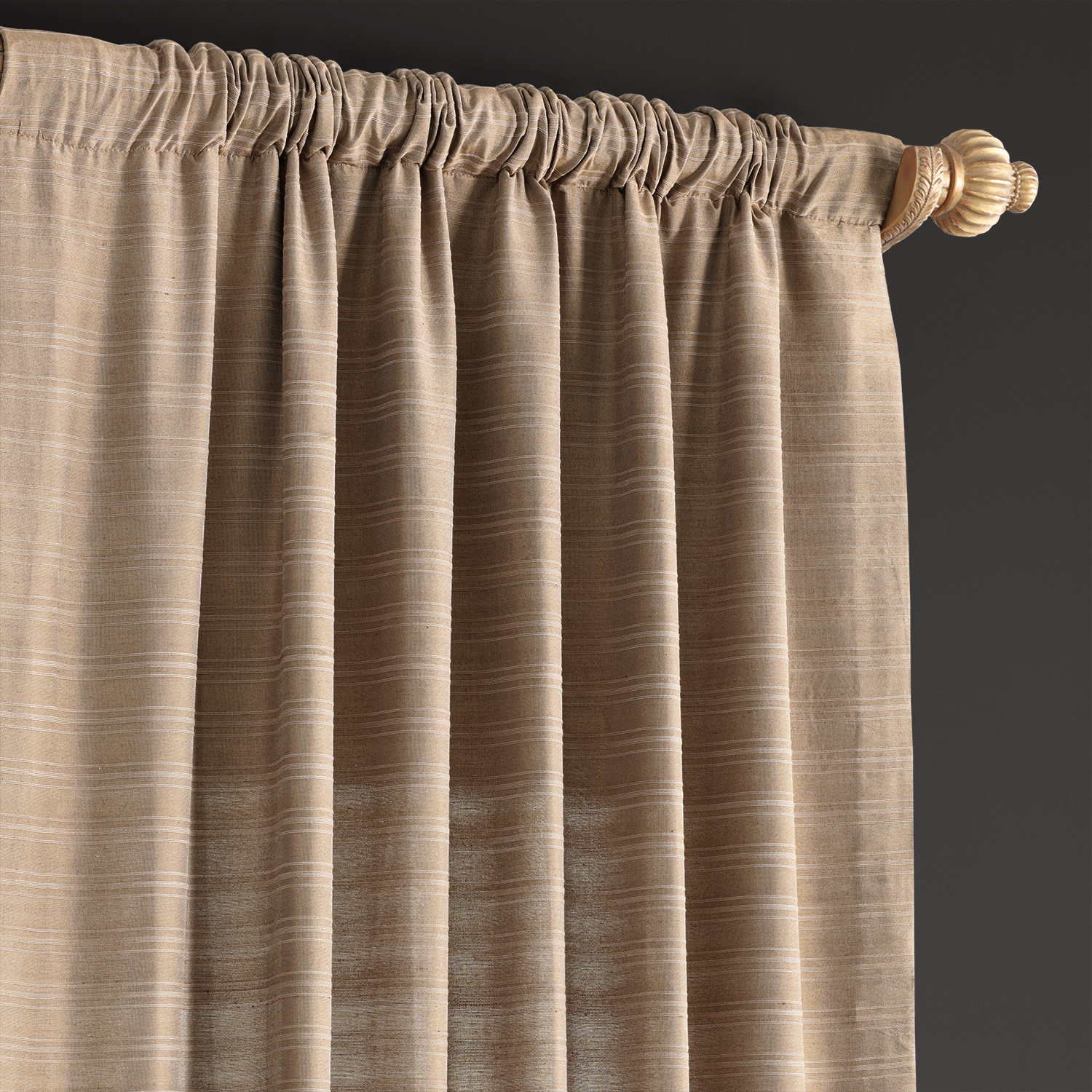 Chai Tea Taupe Hand Weaved Cotton Curtain