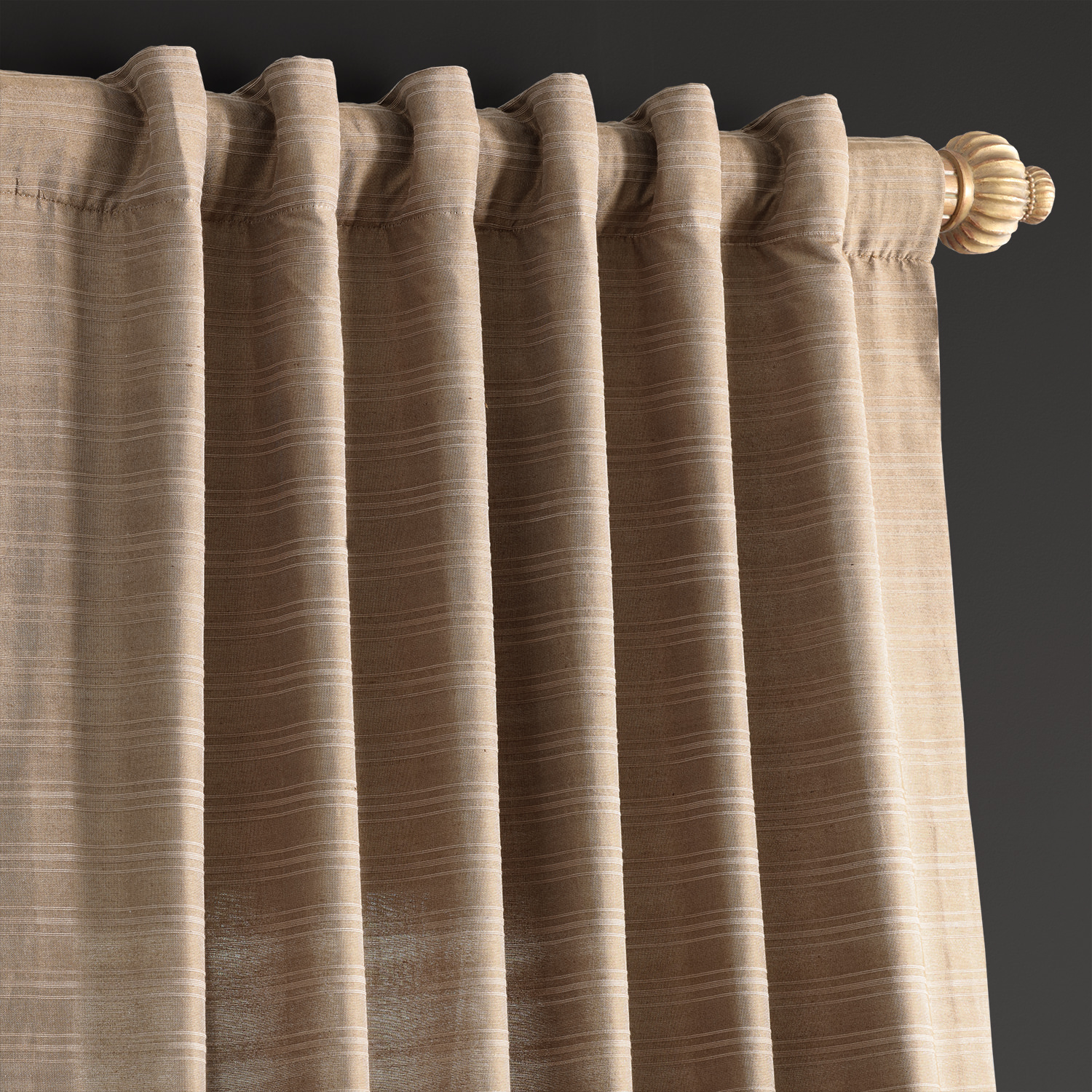 Chai Tea Taupe Hand Weaved Cotton Curtain