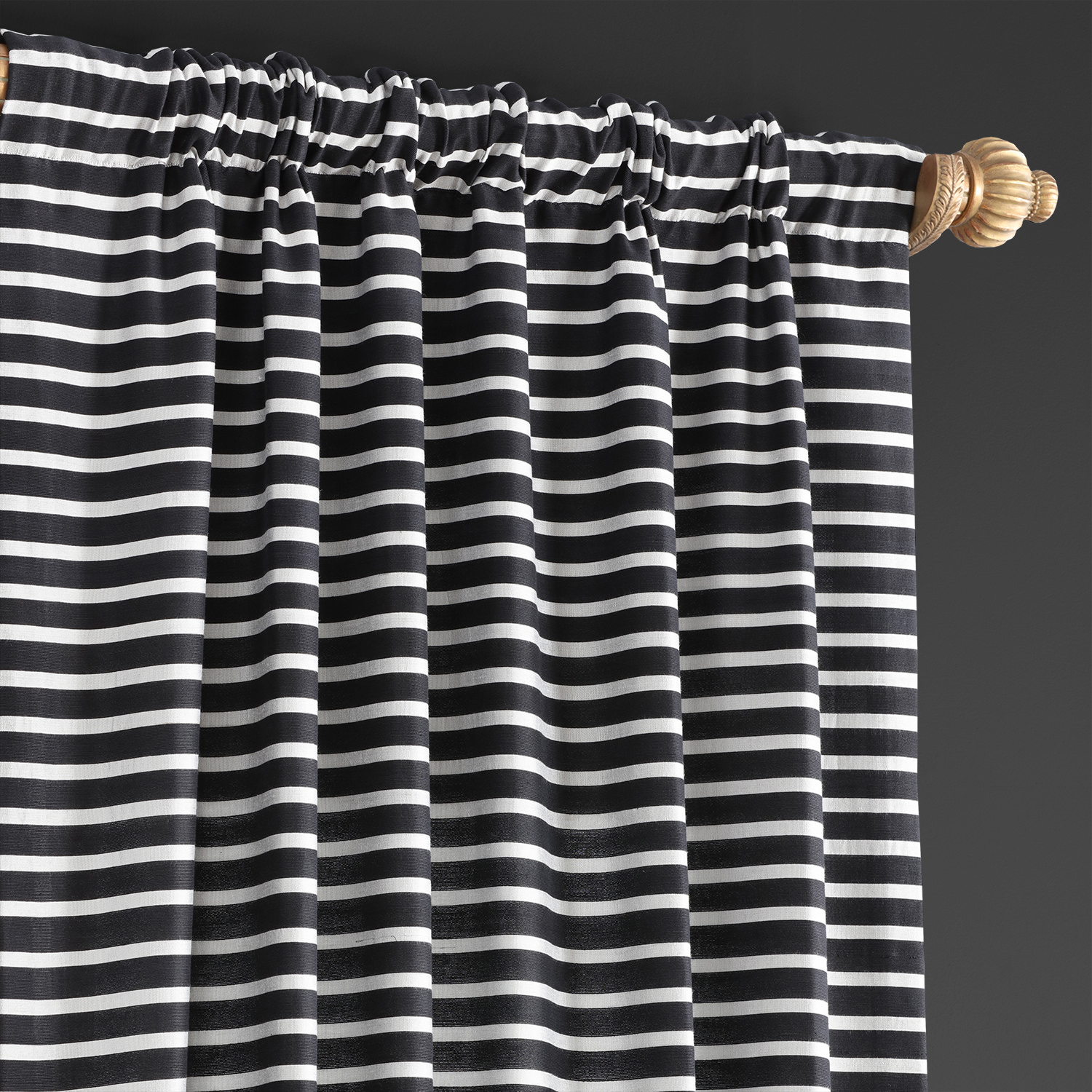 Chic Silver and Black Hand Weaved Cotton Curtain