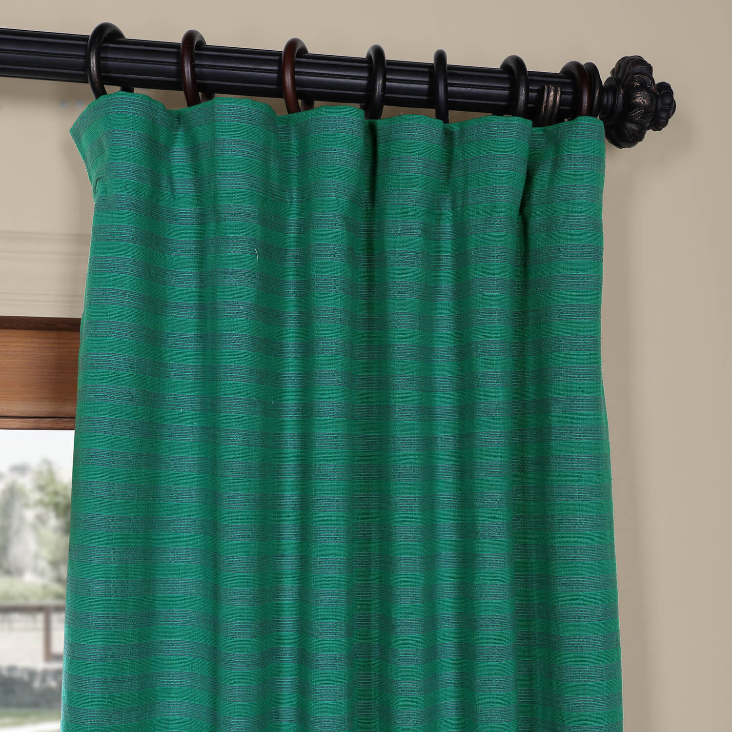 Teal Hand Weaved Cotton Curtain