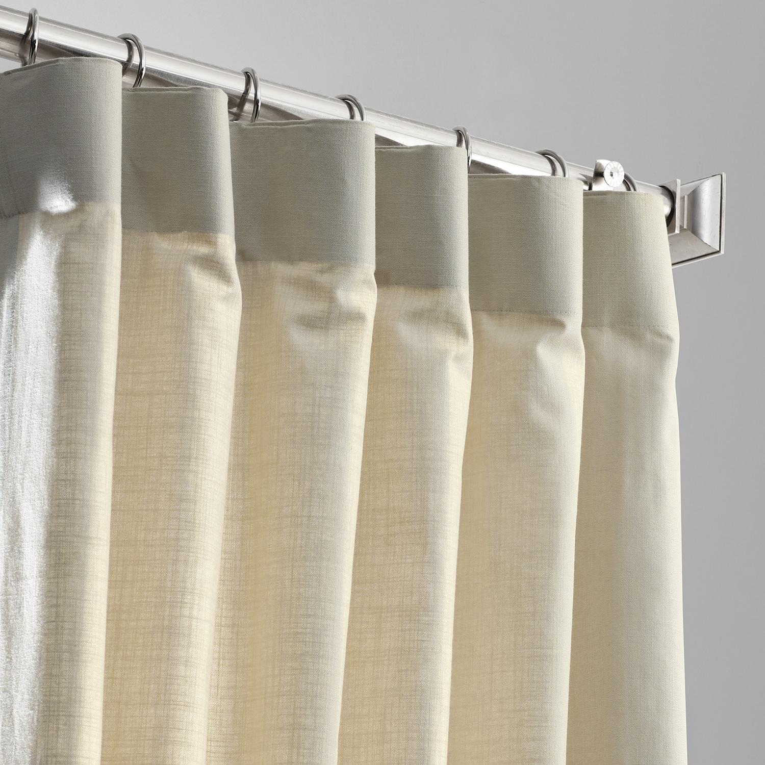 Light Beige Cotton Textural LinenWeave Curtain