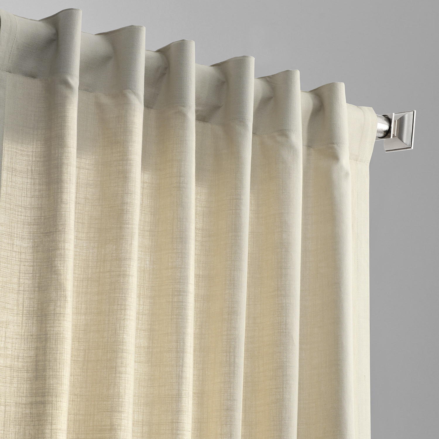 Light Beige Cotton Textural LinenWeave Curtain