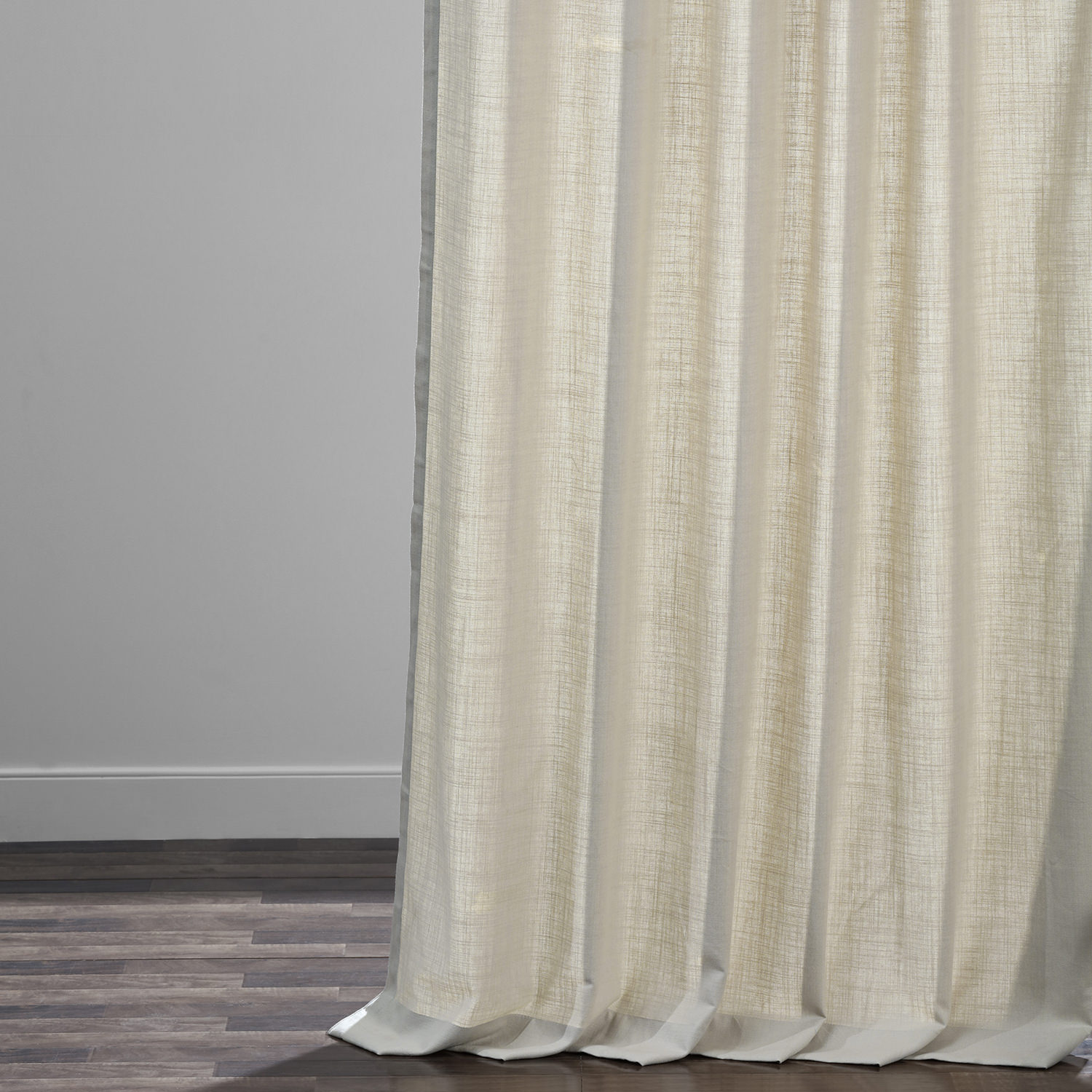 Light Beige Cotton Textural LinenWeave Curtain