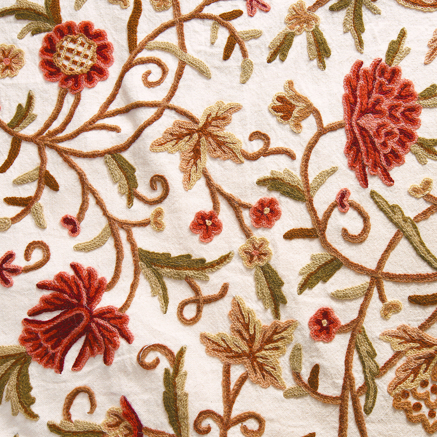 Paloma Embroidered Cotton Crewel Swatch