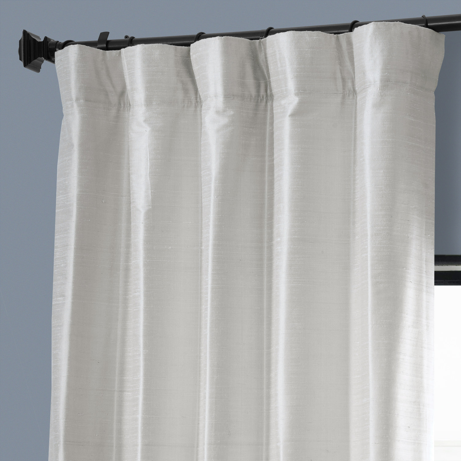 Moon Glow Textured Dupioni Silk Curtain