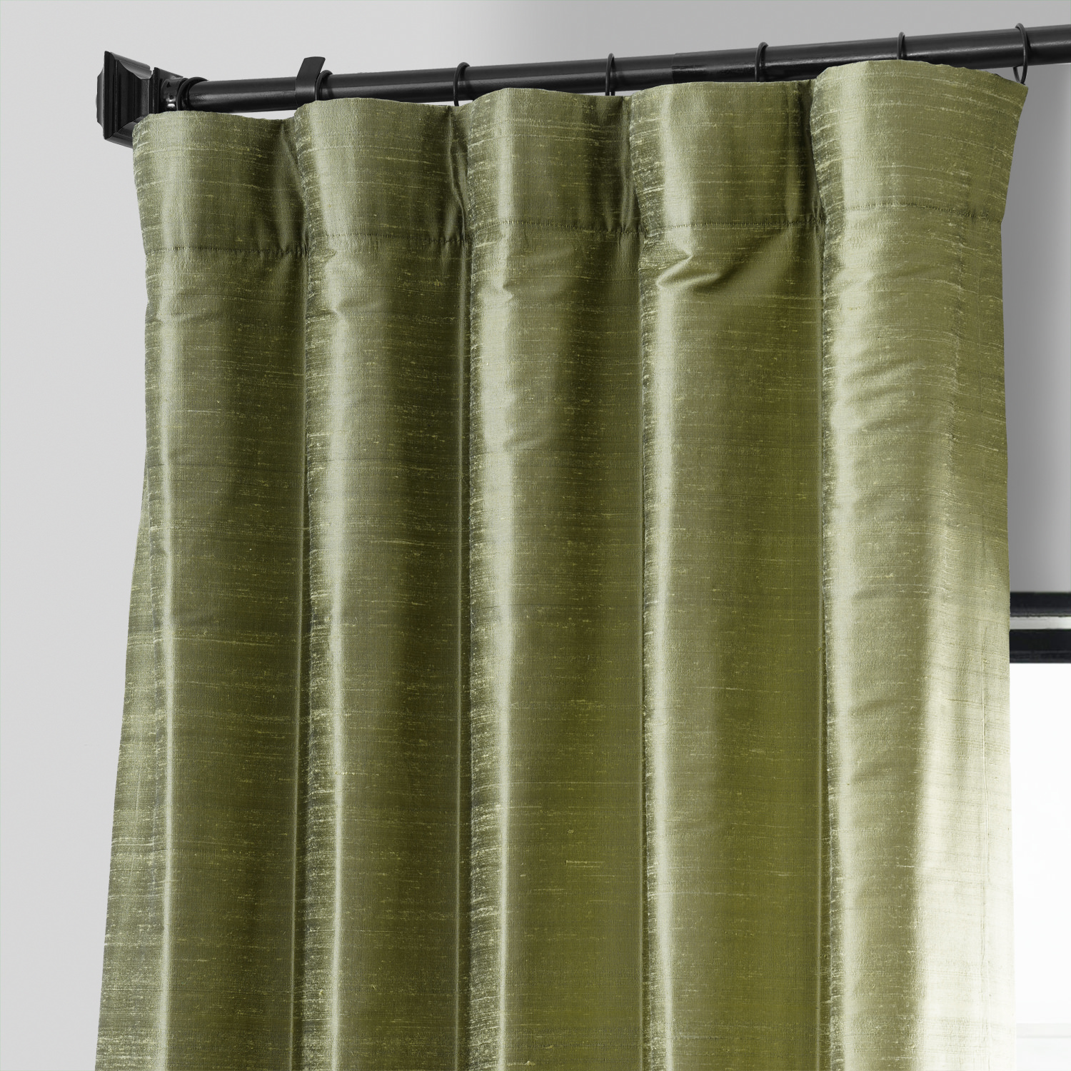 Paradise Green Textured Dupioni Silk Curtain