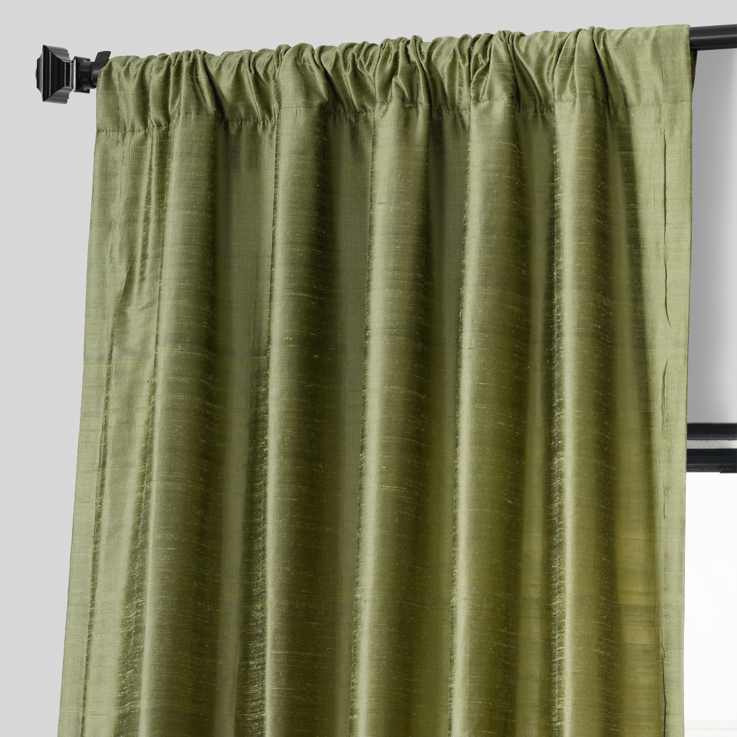 Paradise Green Textured Dupioni Silk Curtain