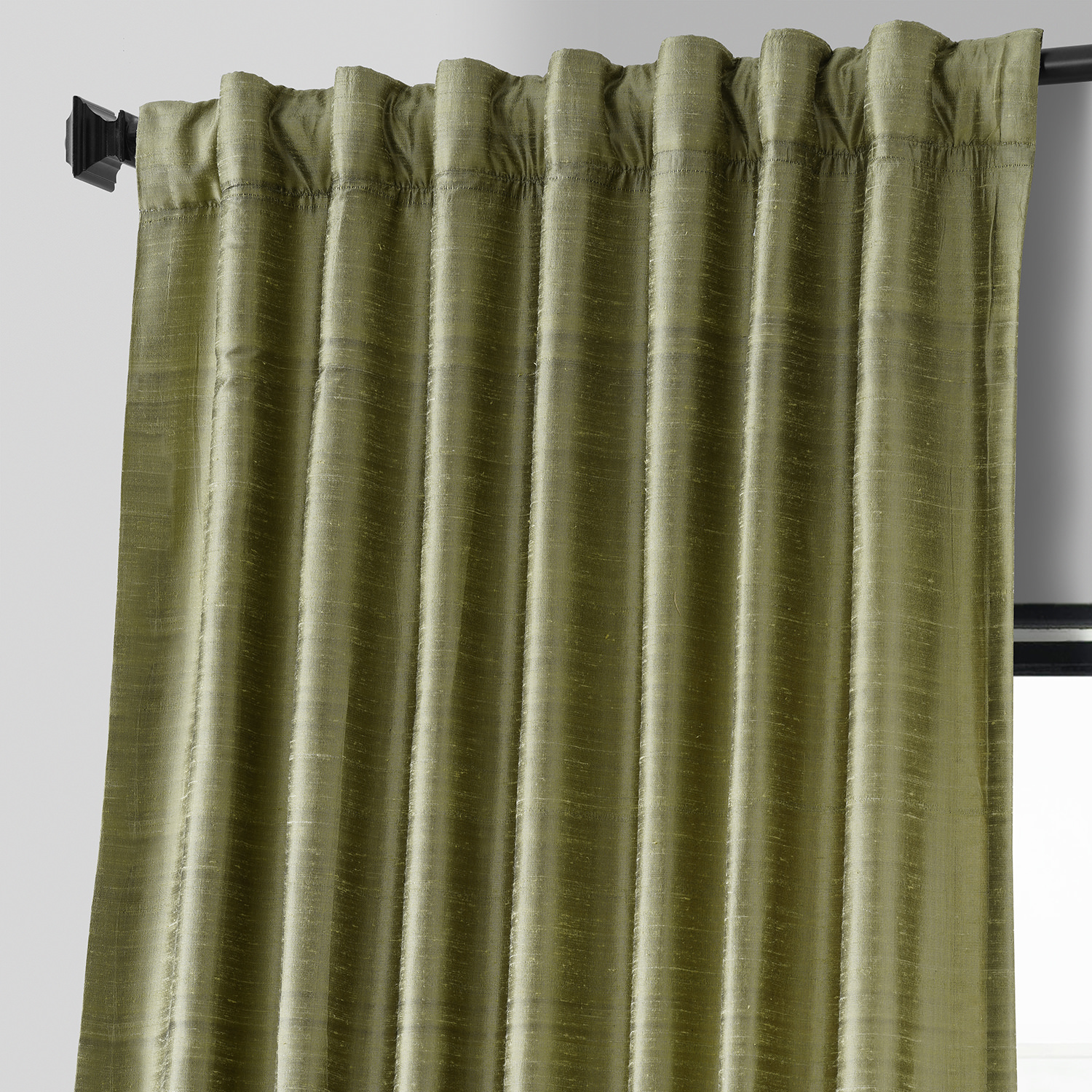 Paradise Green Textured Dupioni Silk Curtain