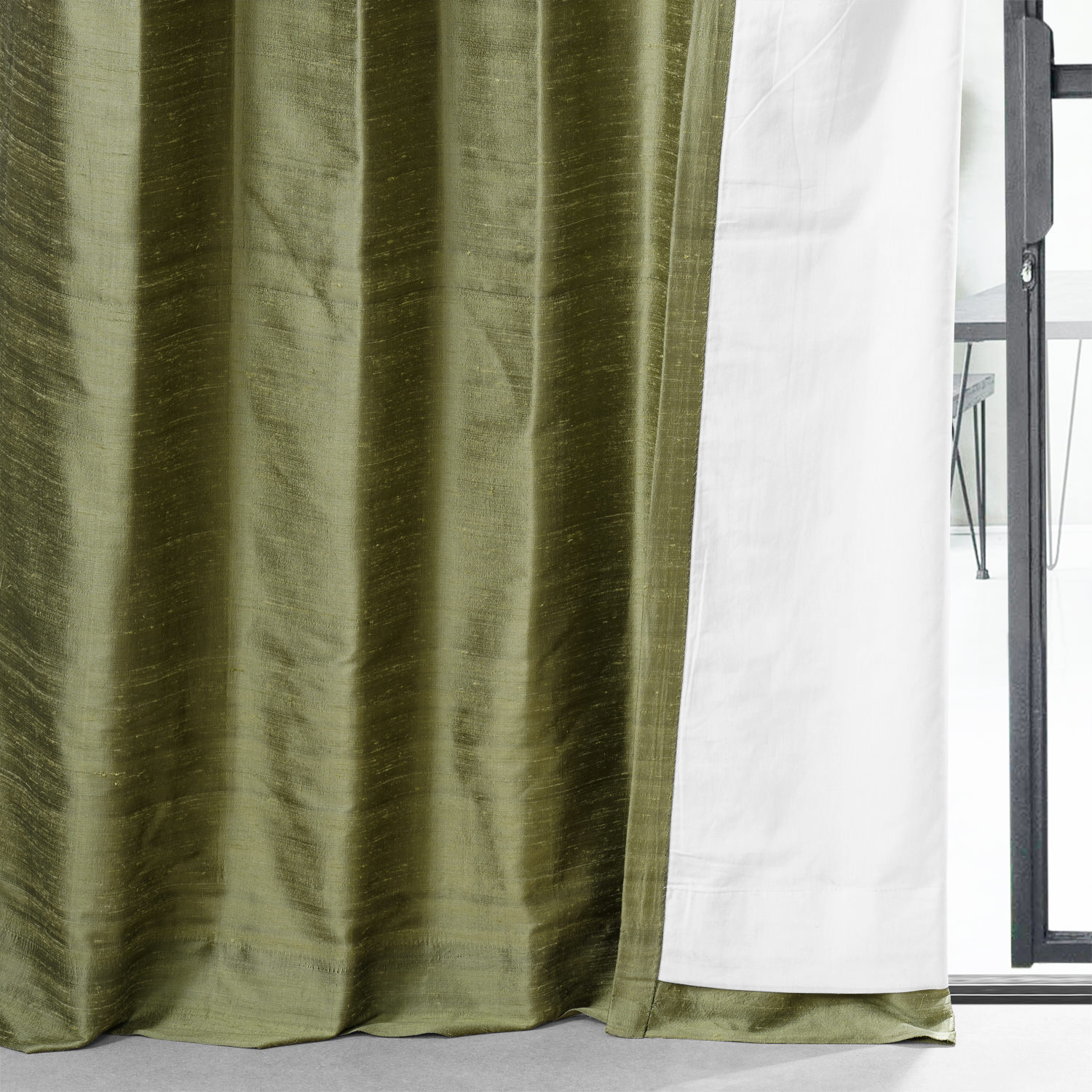 Paradise Green Textured Dupioni Silk Curtain