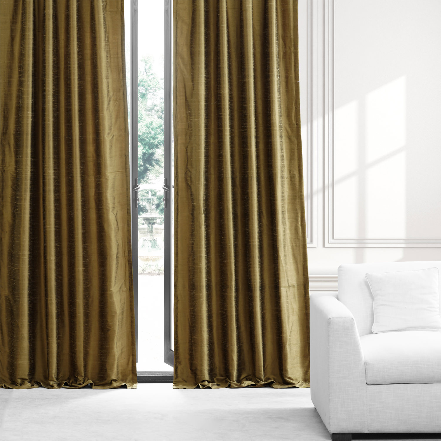 Sconce Gold Textured Dupioni Silk Curtain