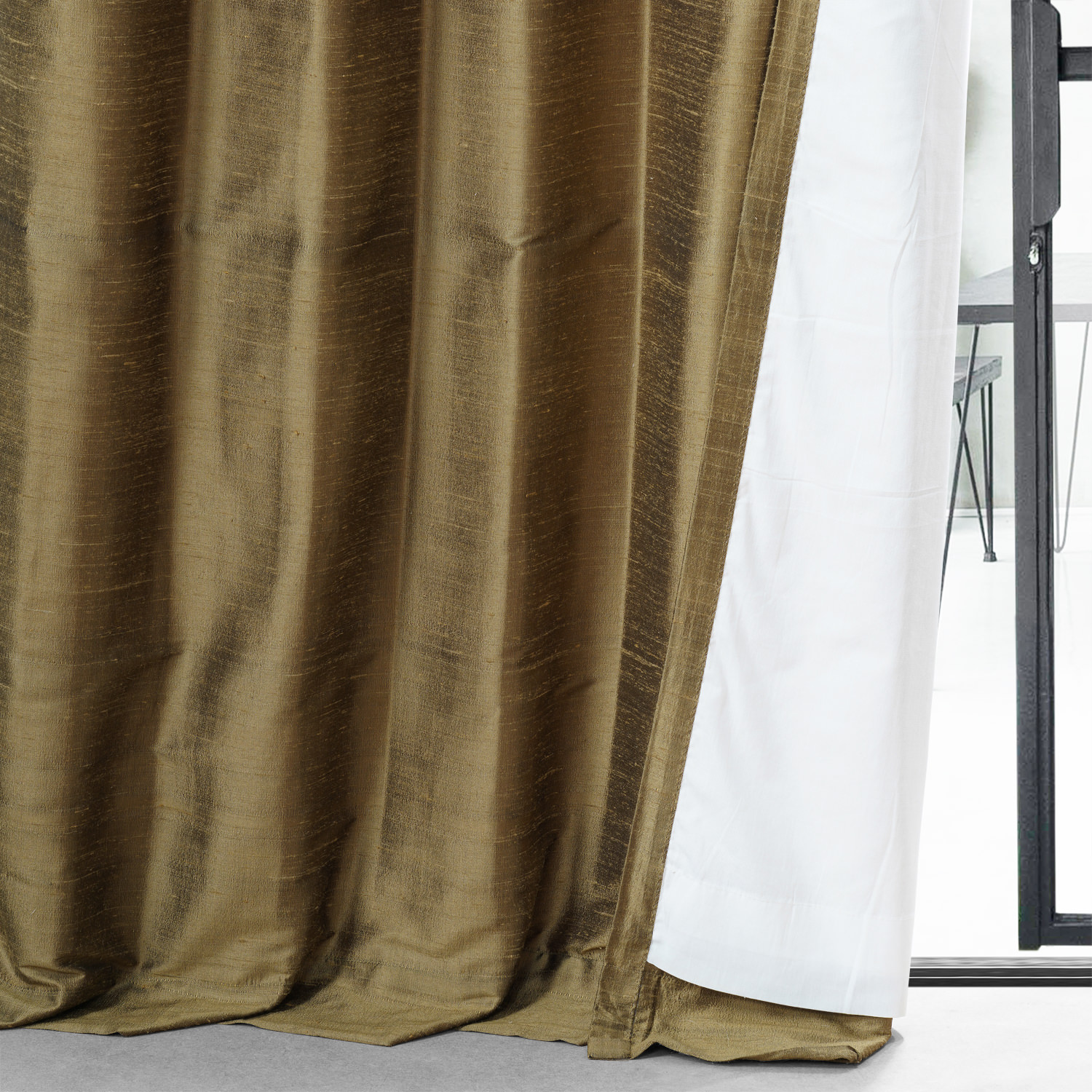 Sconce Gold Textured Dupioni Silk Curtain