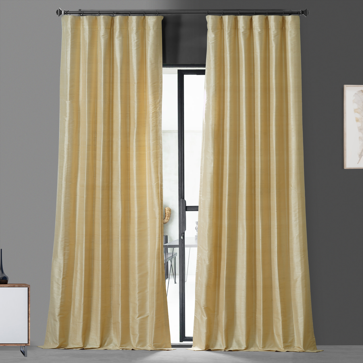 Sunlit Meadow Textured Dupioni Silk Curtain