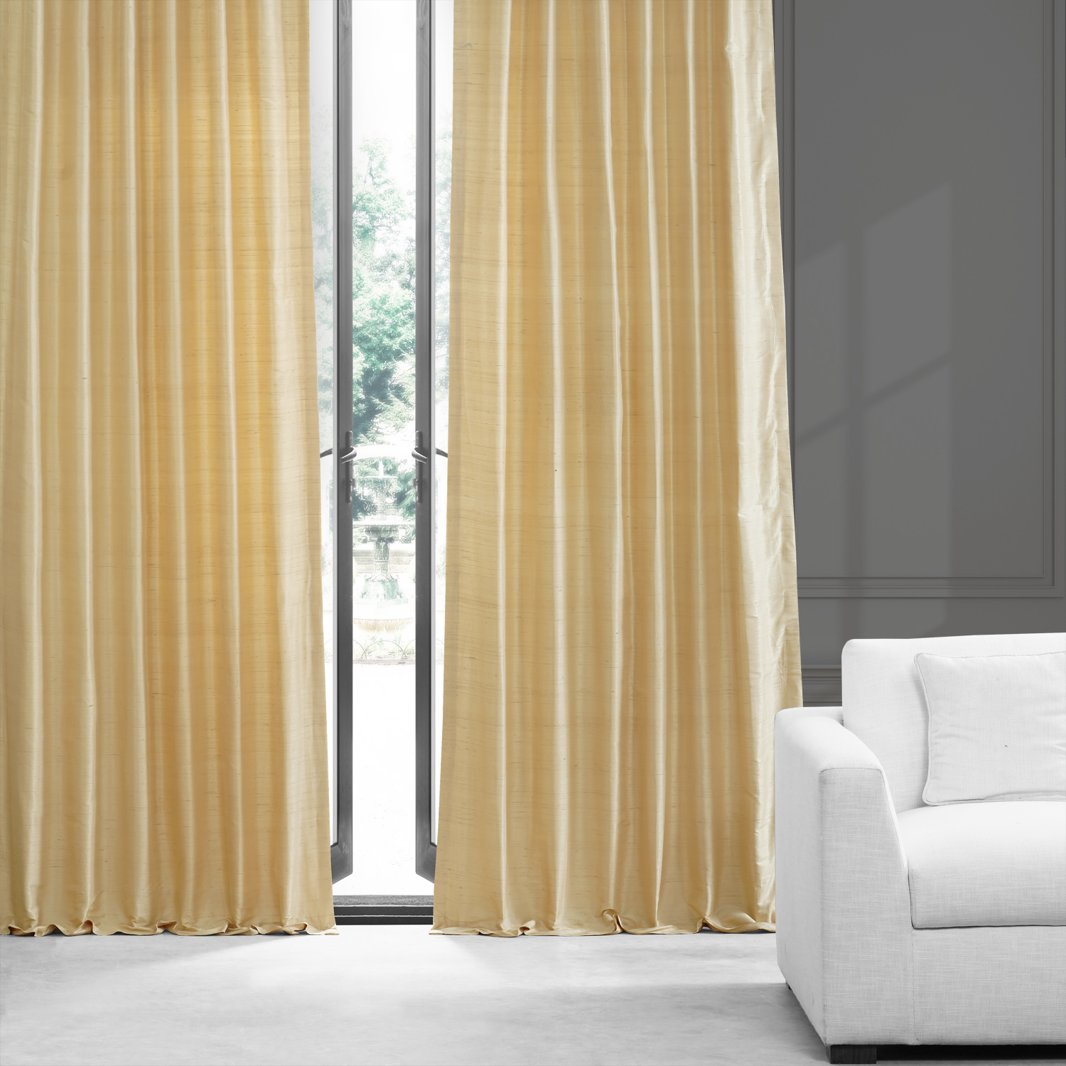 Sunlit Meadow Textured Dupioni Silk Curtain