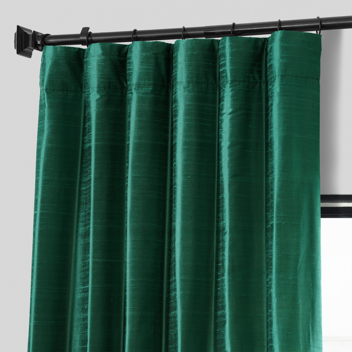 Carnival Green Textured Dupioni Silk Curtain