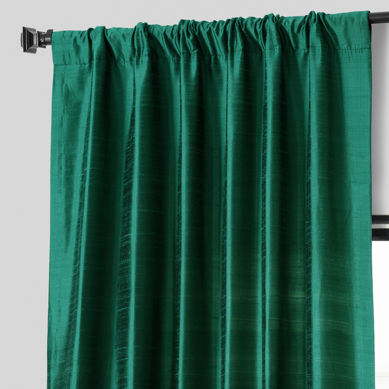 Carnival Green Textured Dupioni Silk Curtain