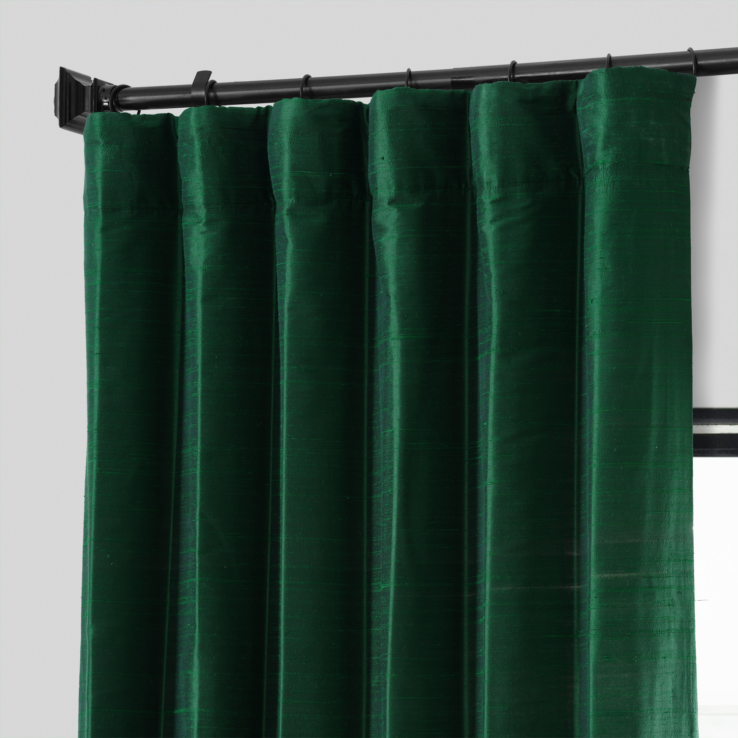 Midnight Clover Textured Dupioni Silk Curtain