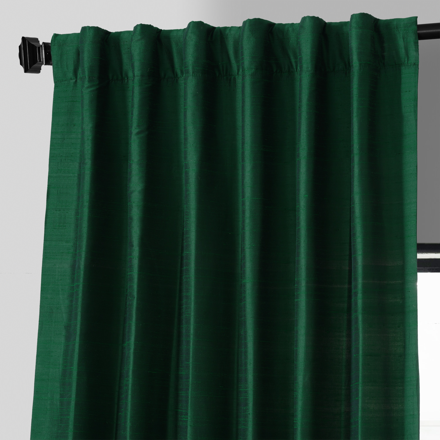 Midnight Clover Textured Dupioni Silk Curtain