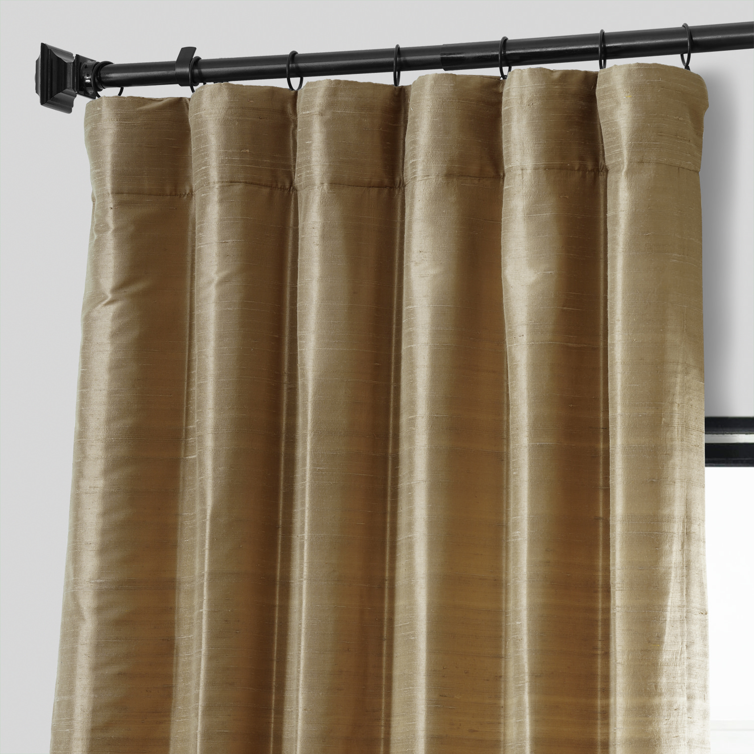 Livingstone Taupe Textured Dupioni Silk Curtain