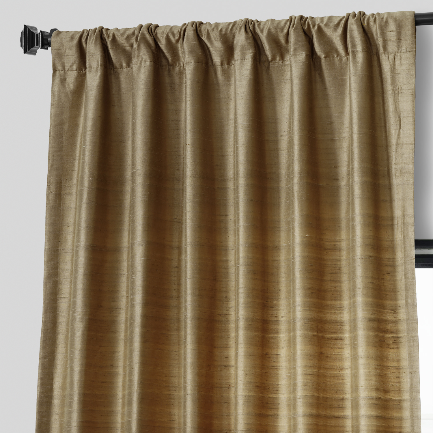 Livingstone Taupe Textured Dupioni Silk Curtain