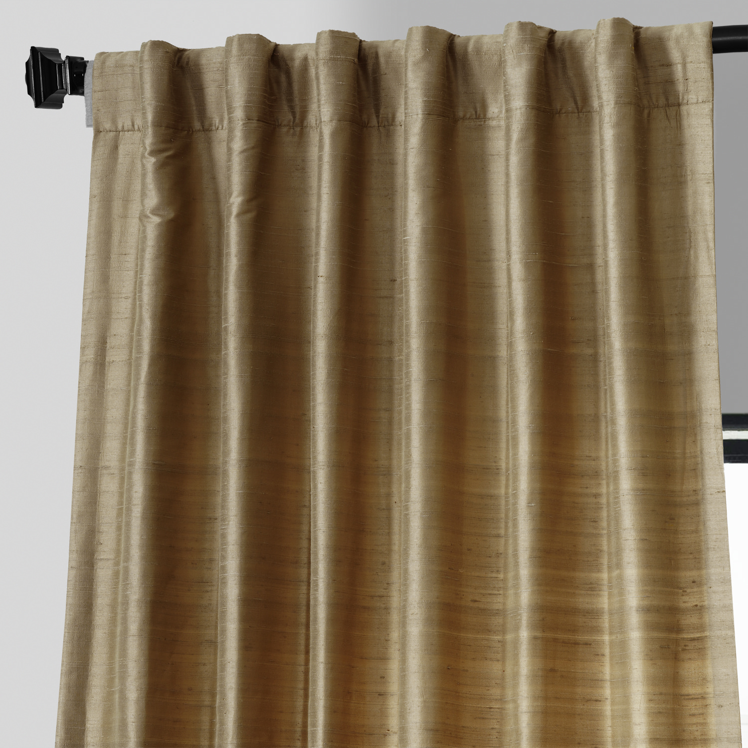 Livingstone Taupe Textured Dupioni Silk Curtain