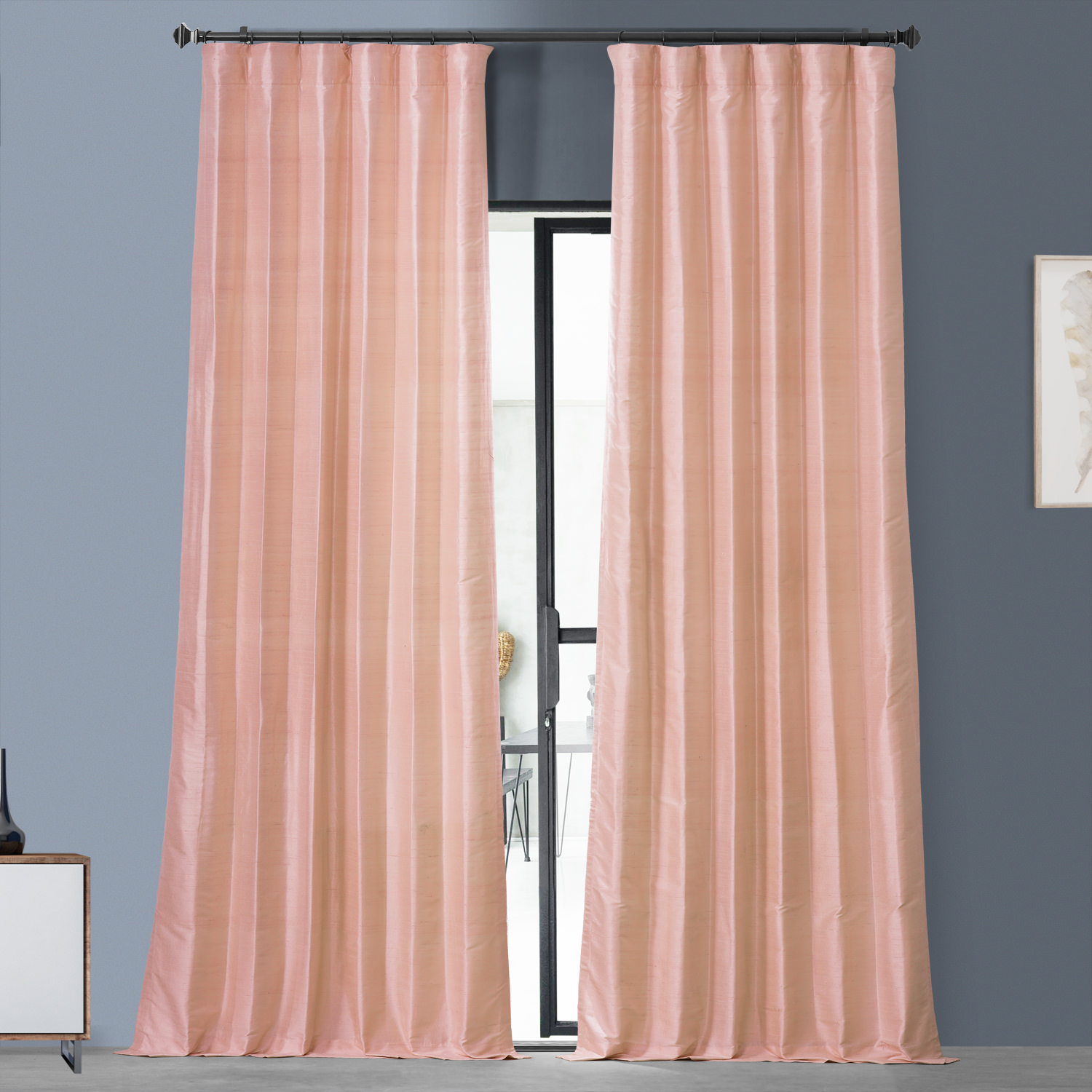 Truffle Pink Textured Dupioni Silk Curtain