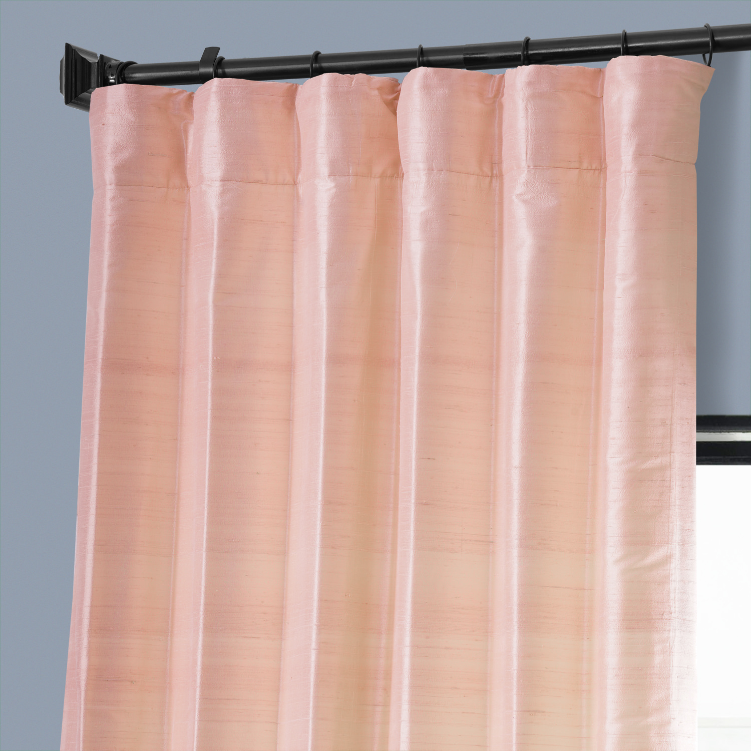 Truffle Pink Textured Dupioni Silk Curtain