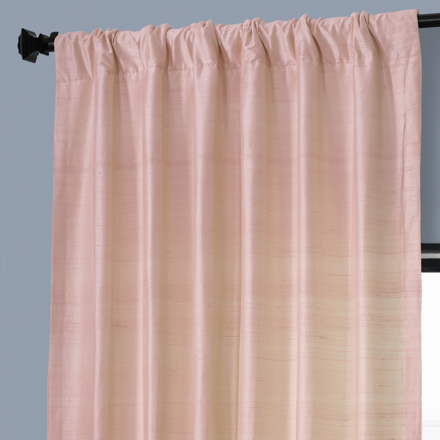 Truffle Pink Textured Dupioni Silk Curtain