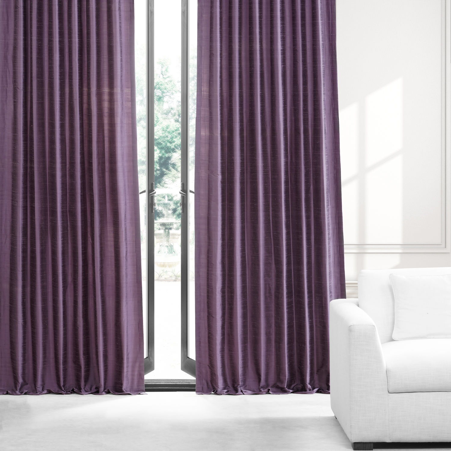 Prussian Plum Textured Dupioni Silk Curtain