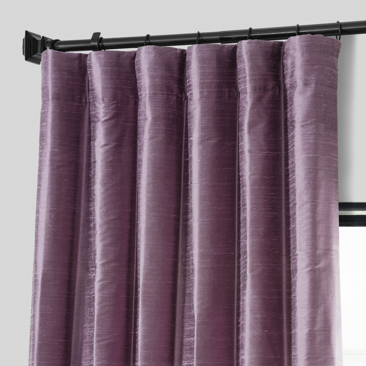 Prussian Plum Textured Dupioni Silk Curtain