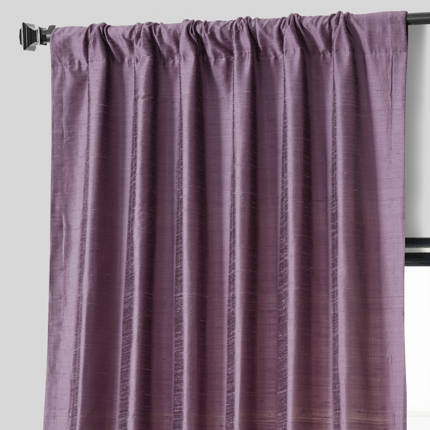 Prussian Plum Textured Dupioni Silk Curtain