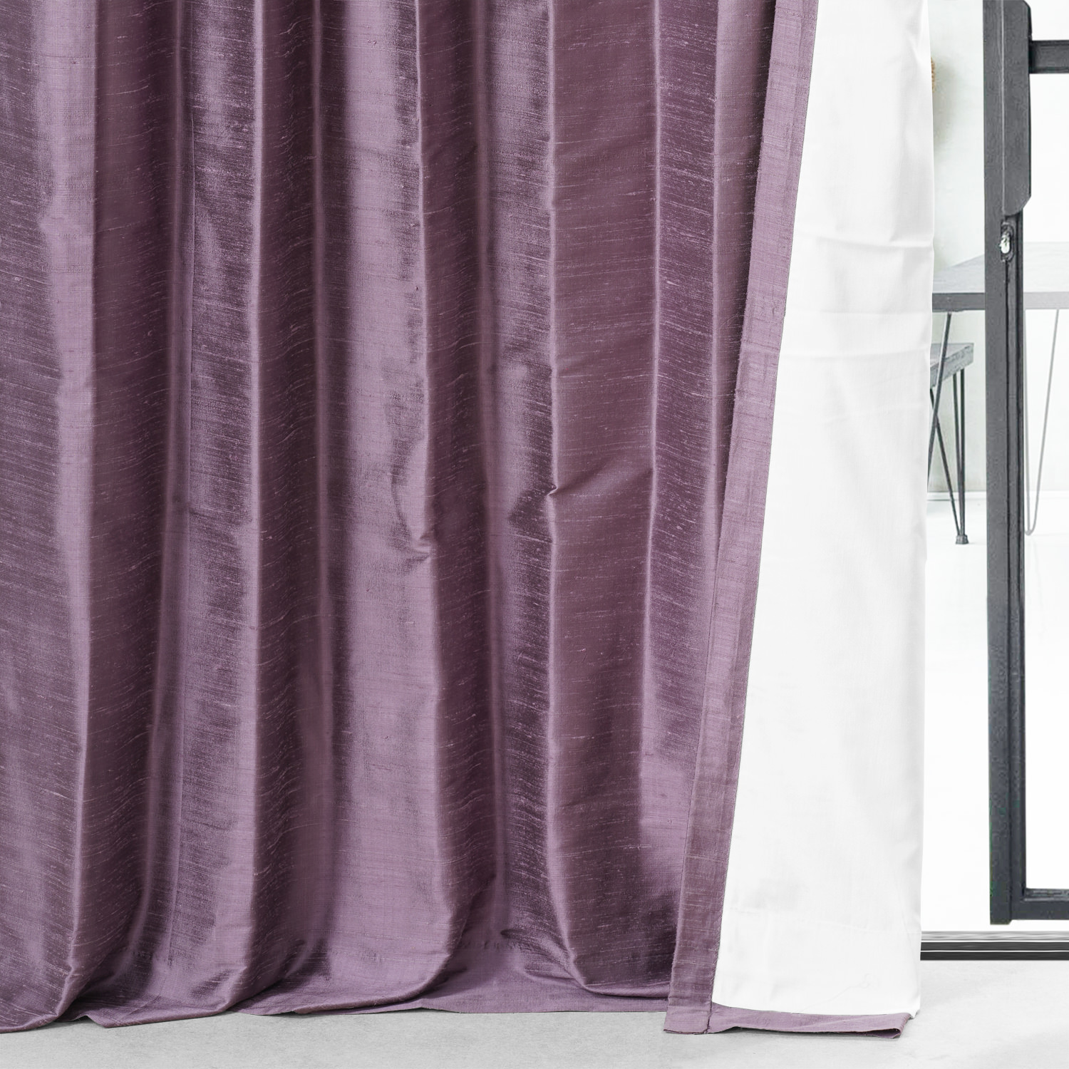 Prussian Plum Textured Dupioni Silk Curtain