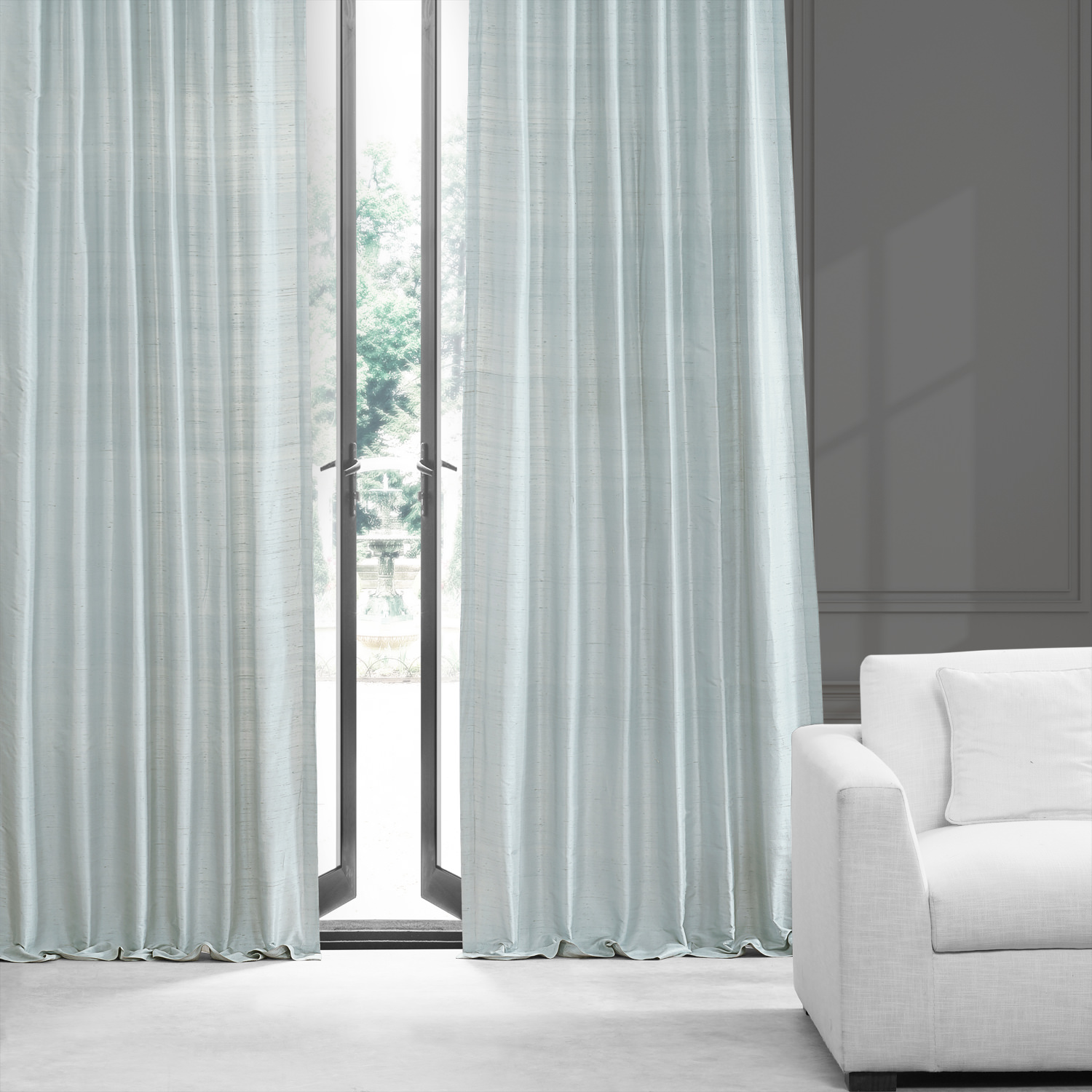 Siberian Ice Textured Dupioni Silk Curtain