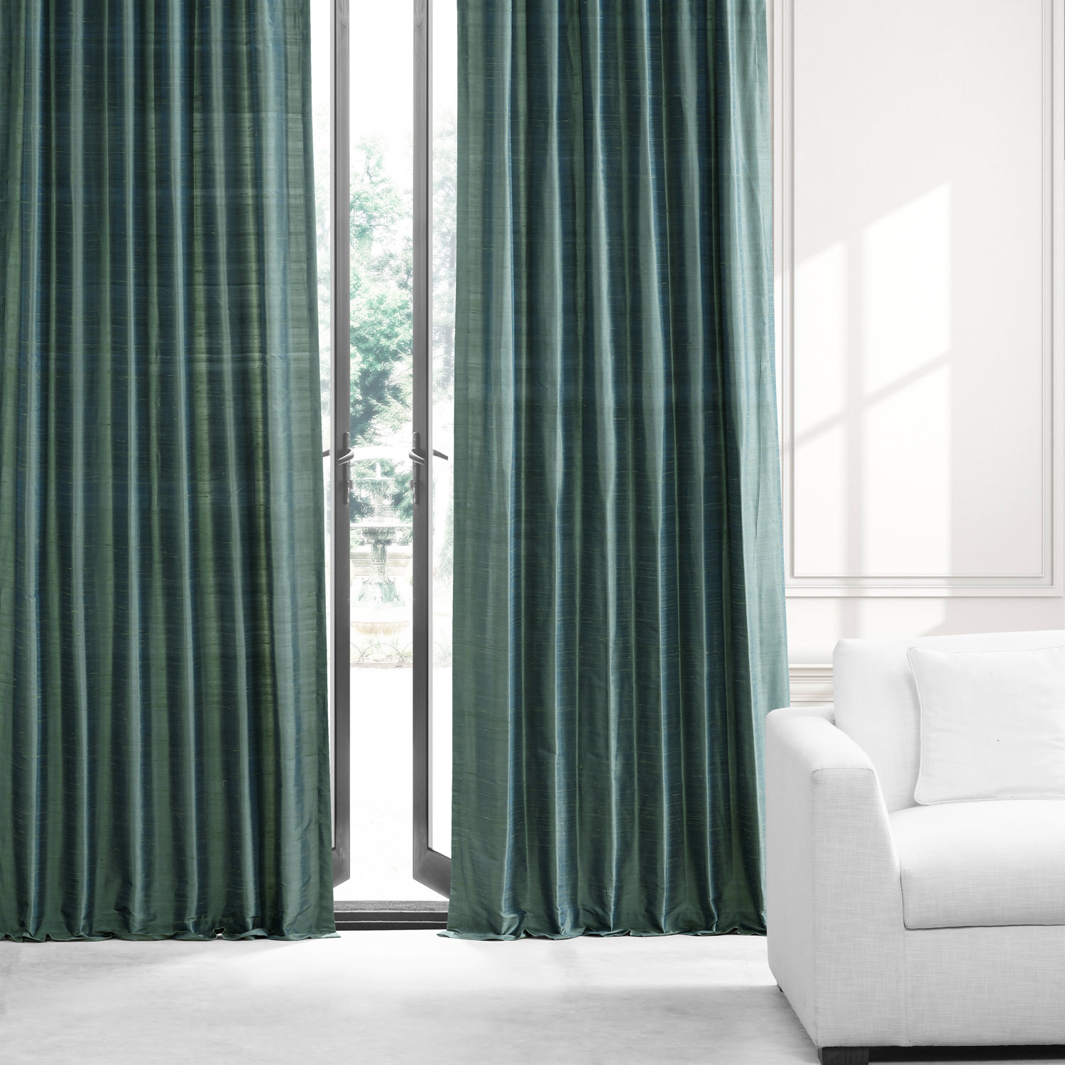 Sea Spray Textured Dupioni Silk Curtain