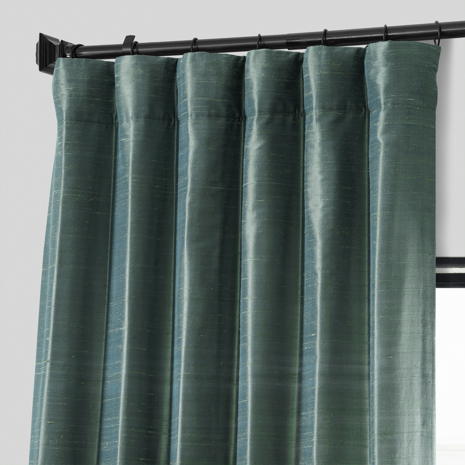 Sea Spray Textured Dupioni Silk Curtain