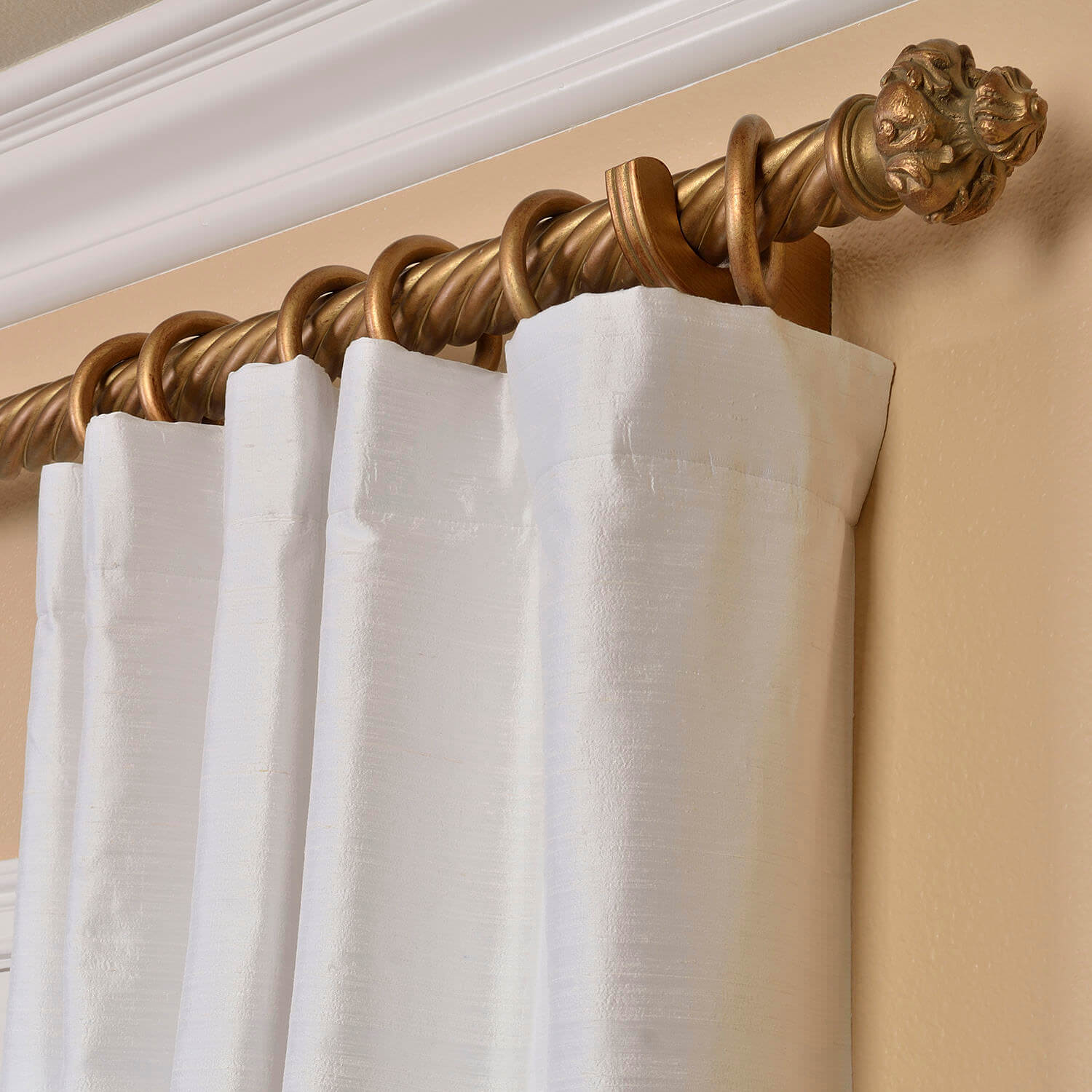 Lily White Textured Dupioni Silk Curtain