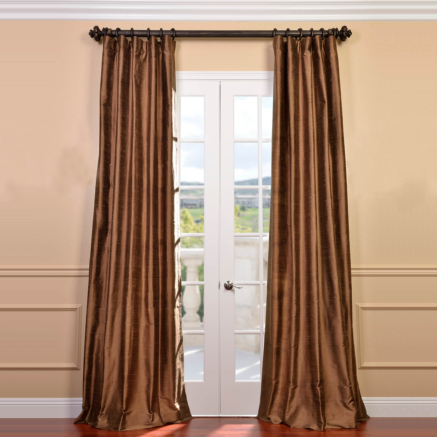 Mocha Textured Dupioni Silk Curtain