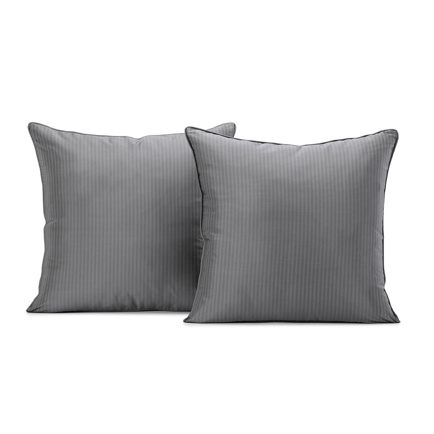 Cambridge Grey Silk Stripe Cushion Covers - Pair