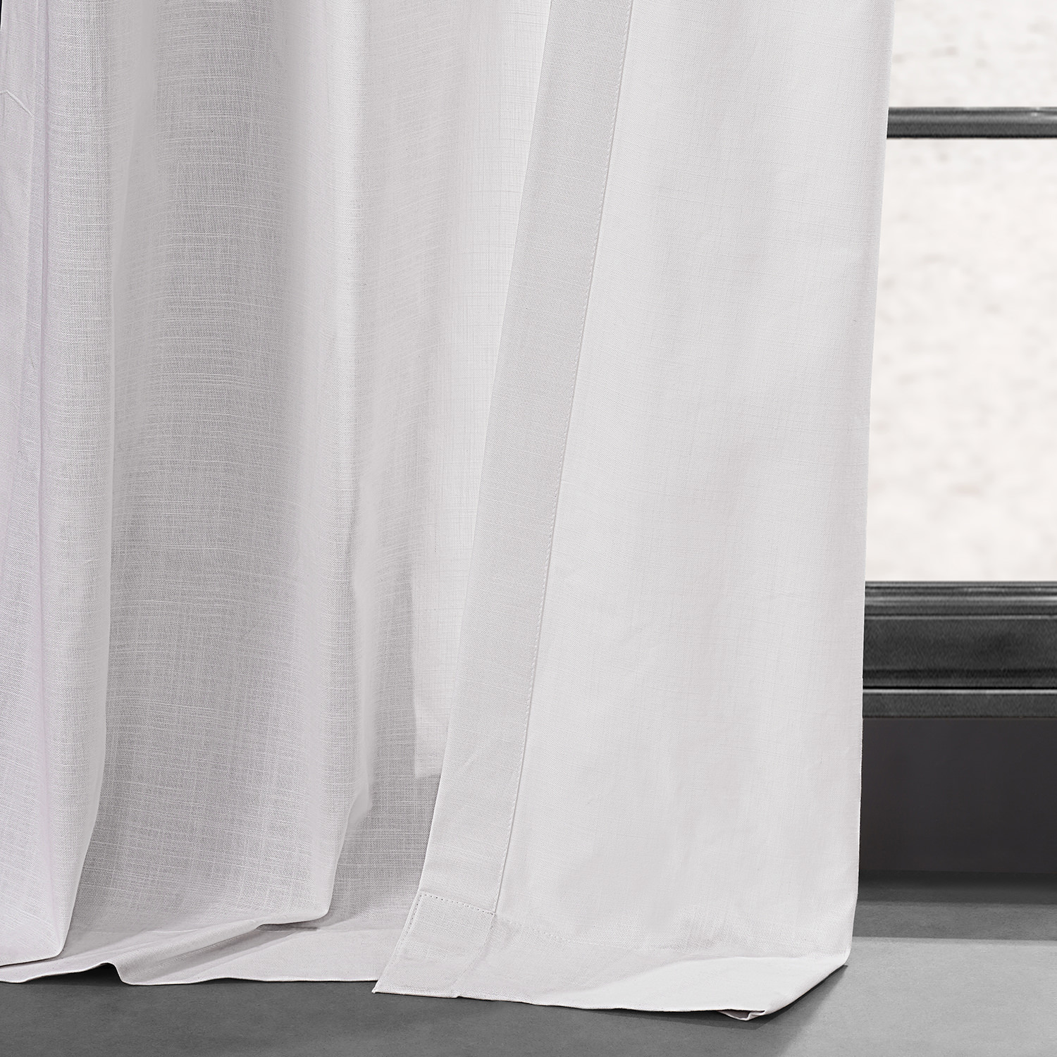 Prime White Dune Textured Solid Cotton Grommet Curtain Pair (2 Panels)