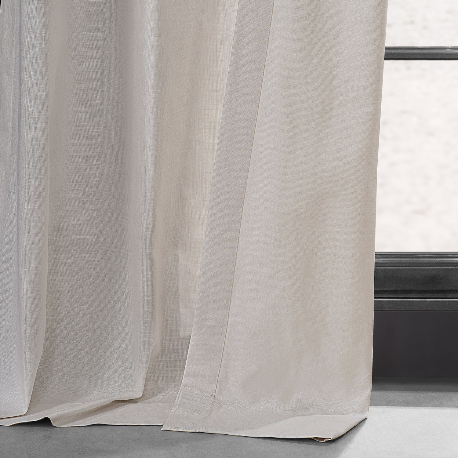 Supreme Cream Dune Textured Solid Cotton Grommet Curtain Pair (2 Panels)